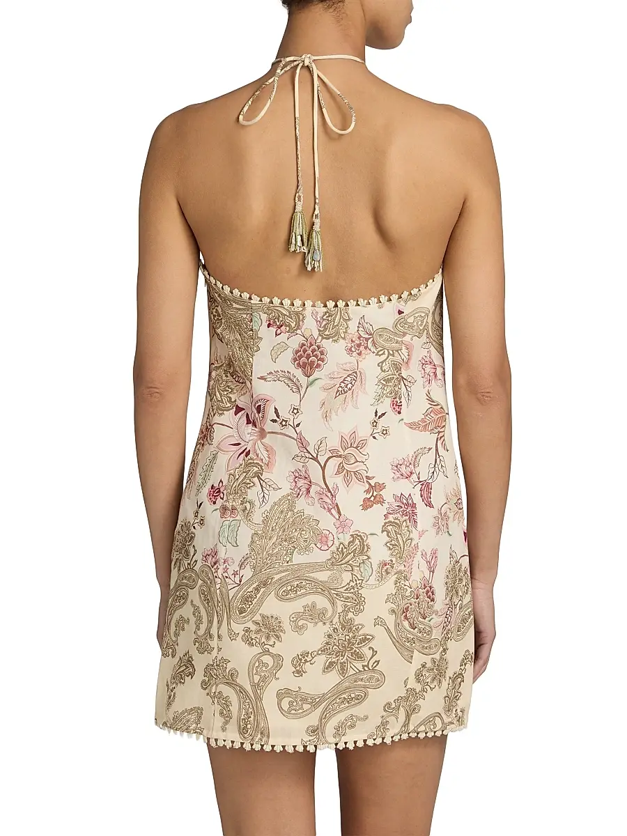 Hemant & Nandita Women's Paisley Cotton-Linen Sheath Minidress | Thumbnail 5 Hemant & Nandita Women's Paisley Cotton-Linen Sheath Minidress | Thumbnail 5