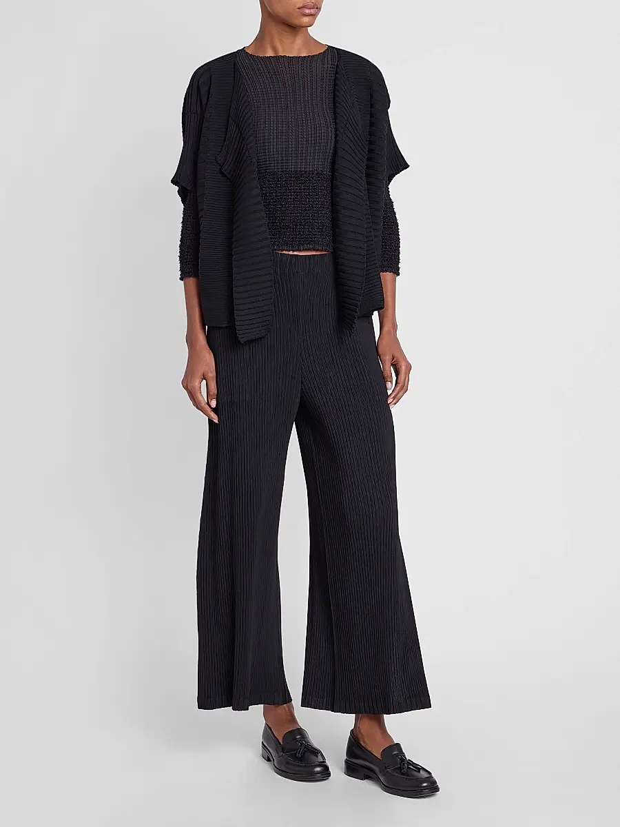Issey Miyake Women's Ribbed Open-Front Cardigan | Thumbnail 2