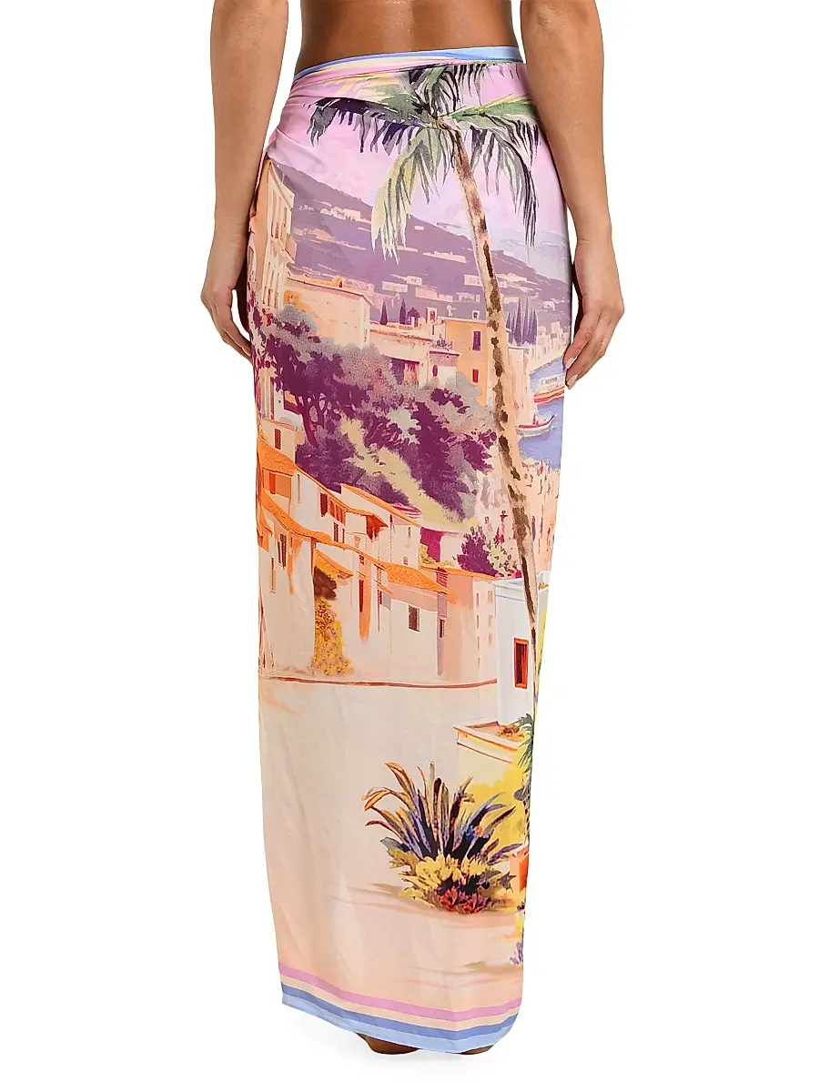 L'Agence Women's Maribel Postcard-Print Long Pareo | Thumbnail 4 L'Agence Women's Maribel Postcard-Print Long Pareo | Thumbnail 4