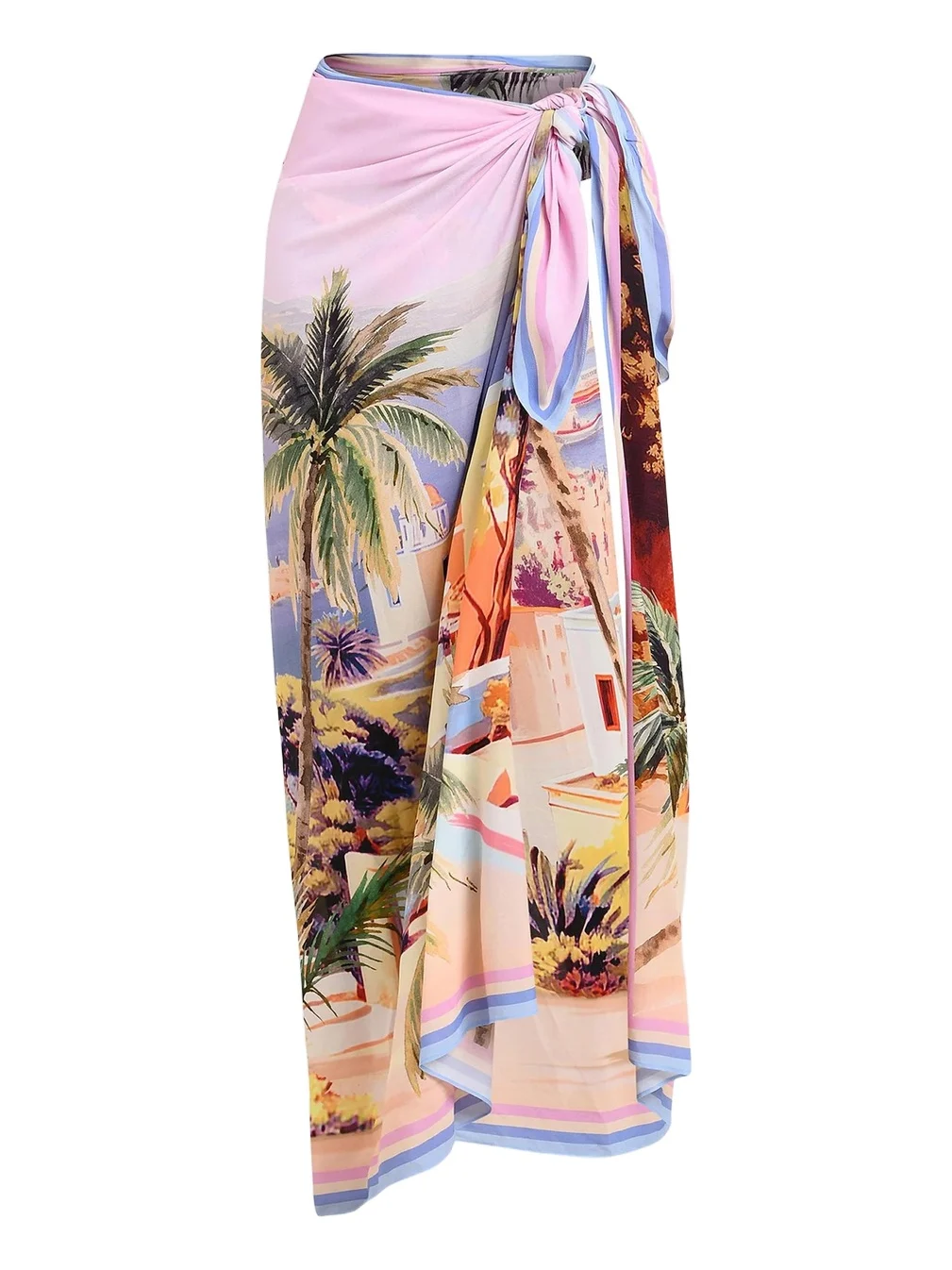 L'Agence Women's Maribel Postcard-Print Long Pareo