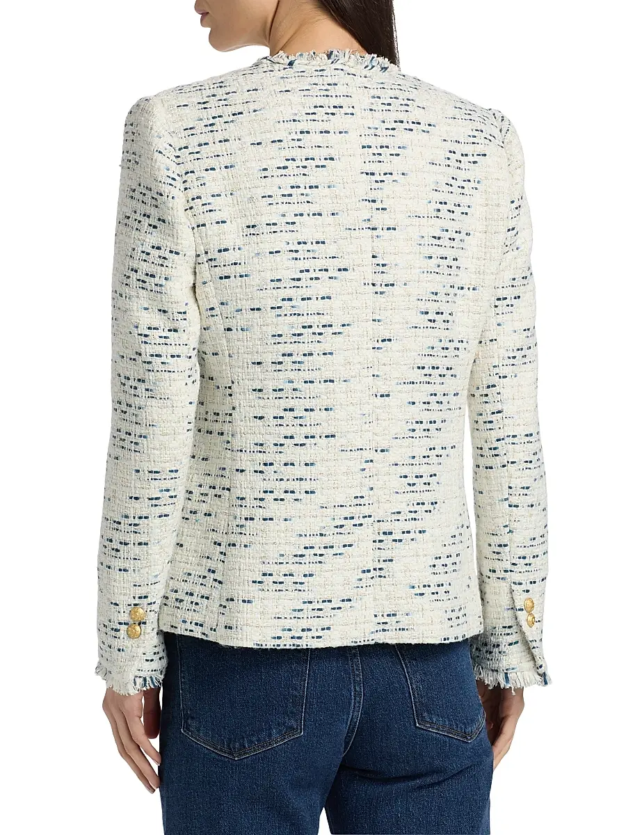 Kobi Halperin Women's Saphire Frayed-Trim Tweed Jacket | Thumbnail 5 Kobi Halperin Women's Saphire Frayed-Trim Tweed Jacket | Thumbnail 5