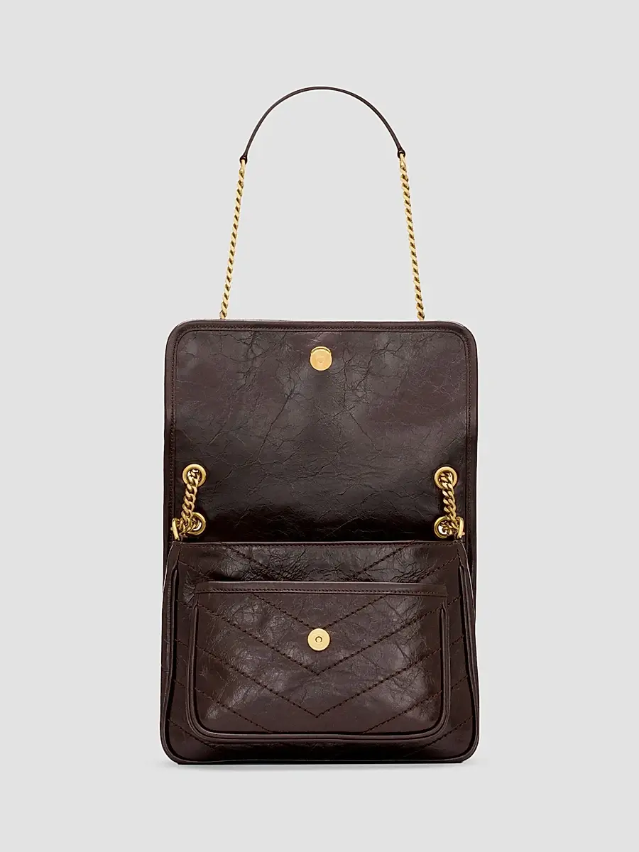 Saint Laurent Women's Niki Baby Crossbody Bag in Vintage Leather - Arabica | Thumbnail 3