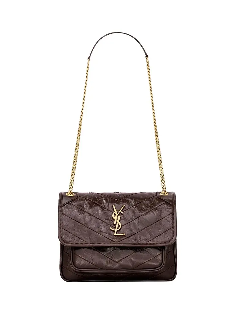Saint Laurent Women's Niki Baby Crossbody Bag in Vintage Leather - Arabica