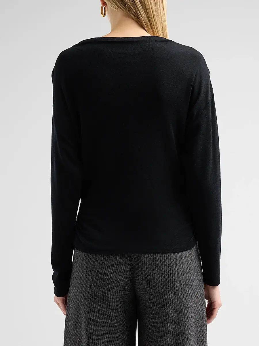 Vince Women's Ruched Wool-Blend Long-Sleeve Top | Thumbnail 3 Vince Women's Ruched Wool-Blend Long-Sleeve Top | Thumbnail 3