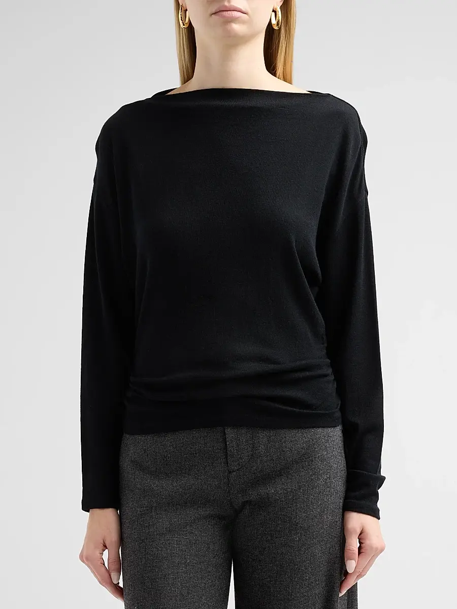 Vince Women's Ruched Wool-Blend Long-Sleeve Top | Thumbnail 5 Vince Women's Ruched Wool-Blend Long-Sleeve Top | Thumbnail 5
