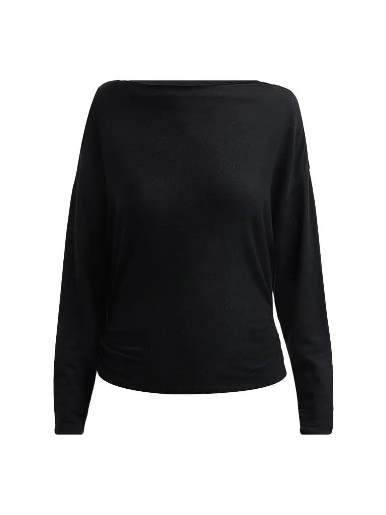 Women's Ruched Wool-Blend Long-Sleeve Top Women's Ruched Wool-Blend Long-Sleeve Top