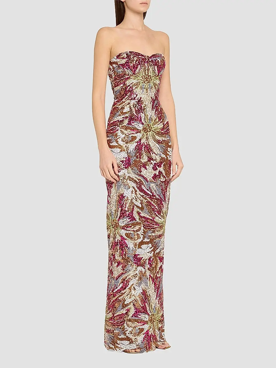 Bronx and Banco Women's Dahlia Floral-Sequined Strapless Gown | Thumbnail 3