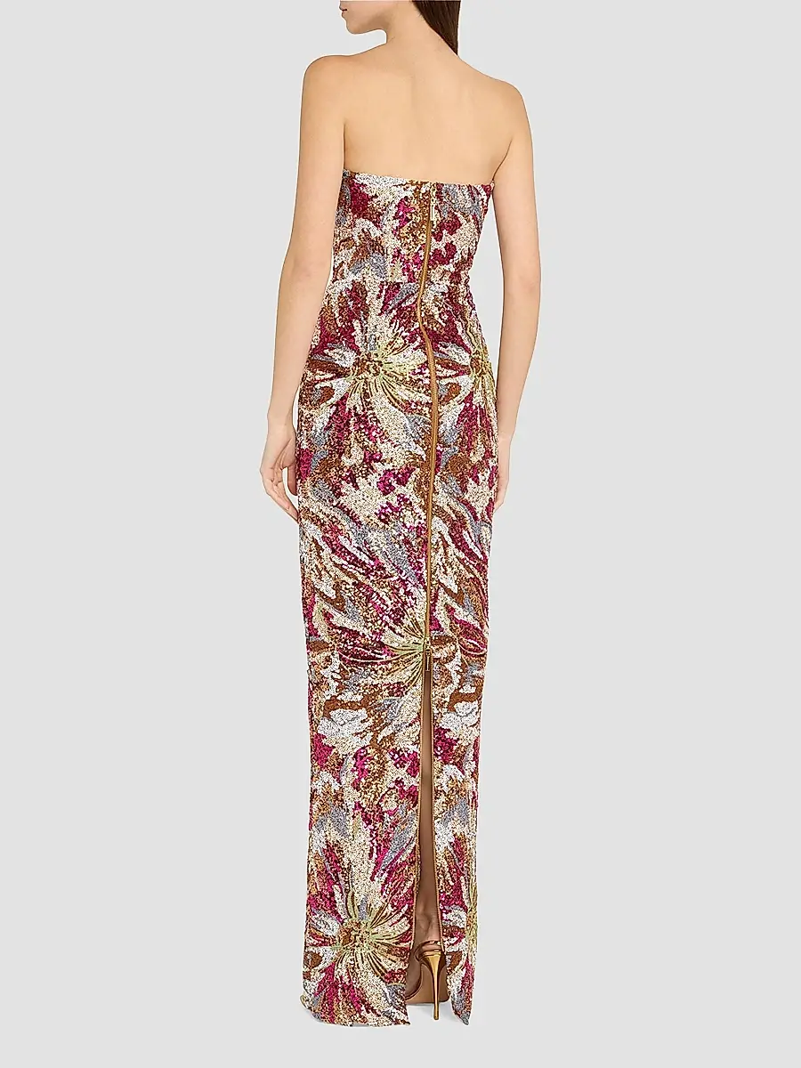 Bronx and Banco Women's Dahlia Floral-Sequined Strapless Gown | Thumbnail 4