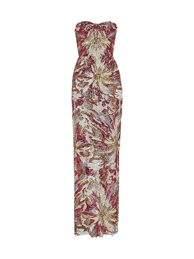 Women's Dahlia Floral-Sequined Strapless Gown Women's Dahlia Floral-Sequined Strapless Gown