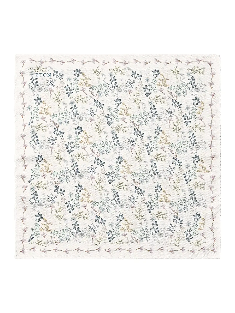 Eton Men's Botanical Print Silk Pocket Square | Thumbnail 2 Eton Men's Botanical Print Silk Pocket Square | Thumbnail 2