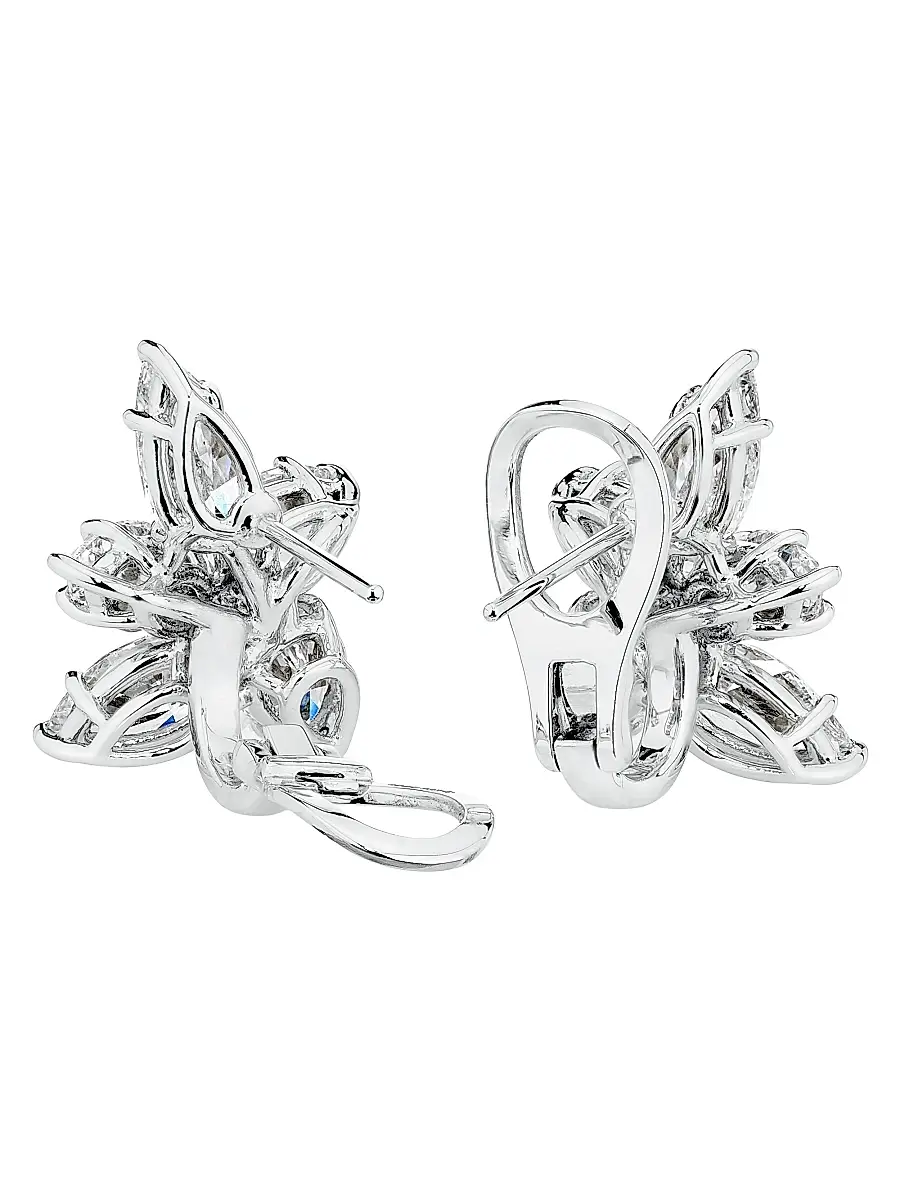Diamonds at Saks Fifth Avenue Women's Platinum & 6.00 TCW Diamond Cluster Stud Earrings | Thumbnail 3