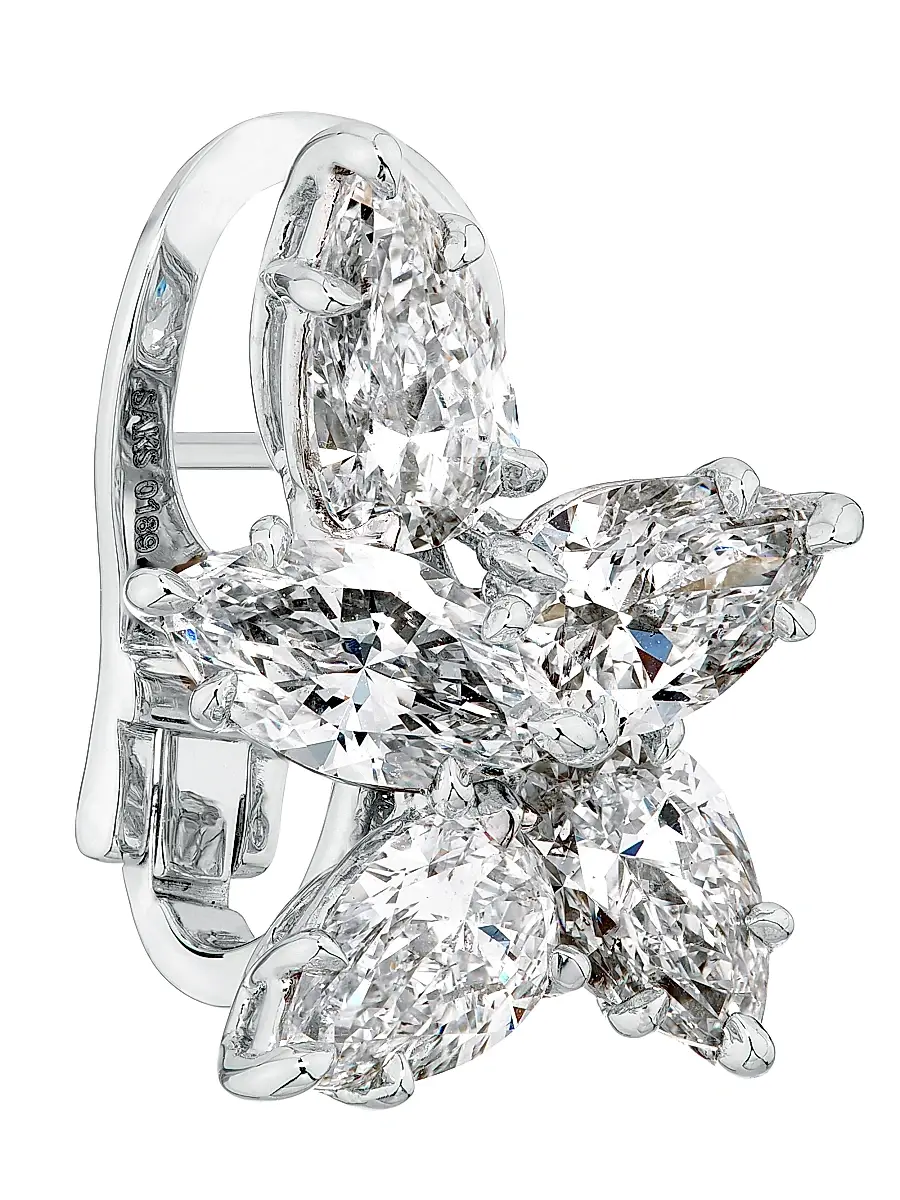 Diamonds at Saks Fifth Avenue Women's Platinum & 6.00 TCW Diamond Cluster Stud Earrings | Thumbnail 4