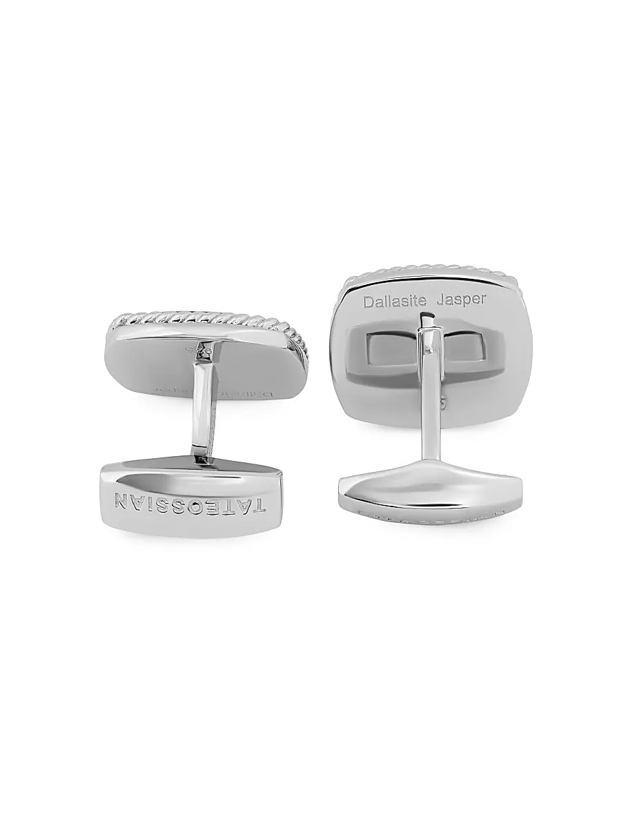 Tateossian Men's Dalmation Jasper & Sterling Silver Cufflinks | Thumbnail 3