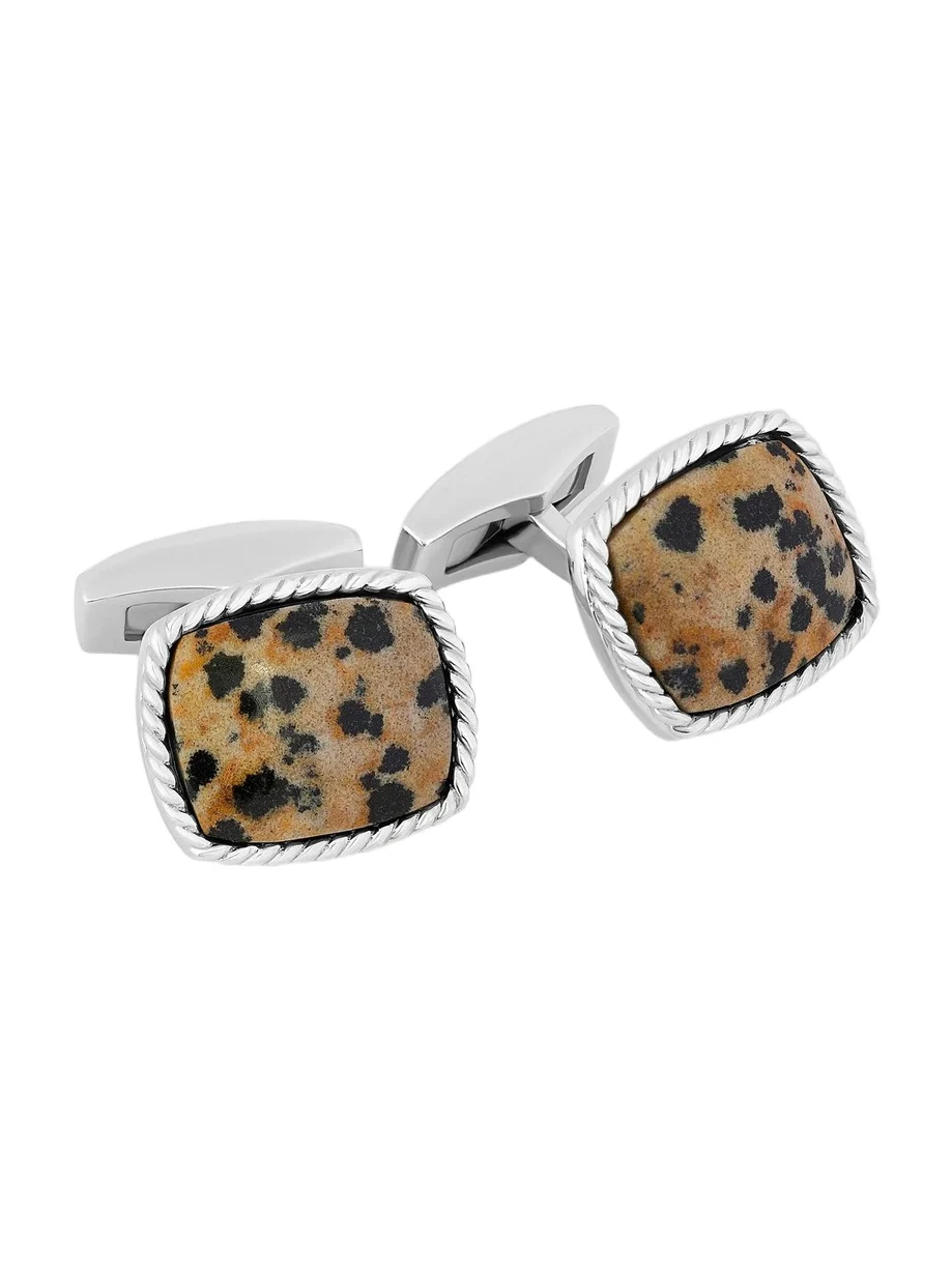Tateossian Men's Dalmation Jasper & Sterling Silver Cufflinks