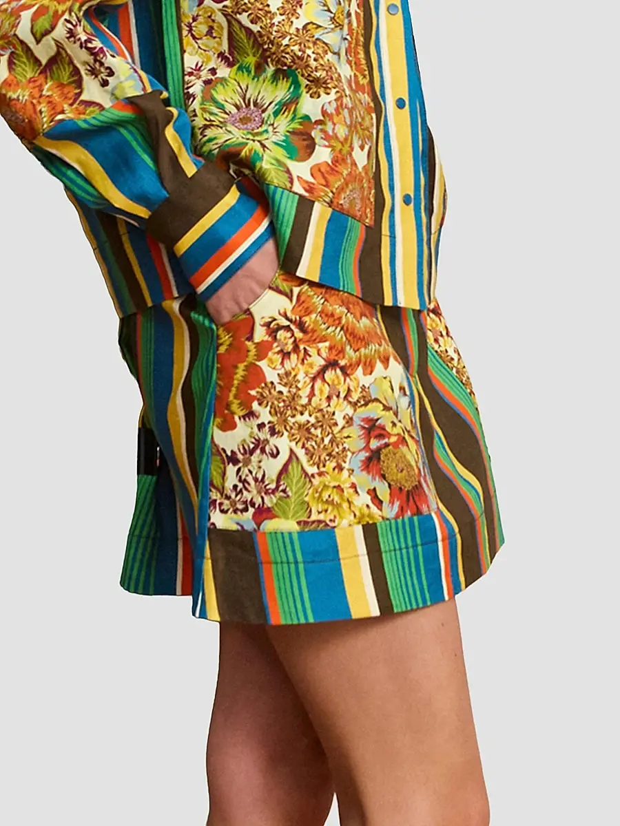 ALÉMAIS Women's Charlie Graphic Linen Miniskirt | Thumbnail 4