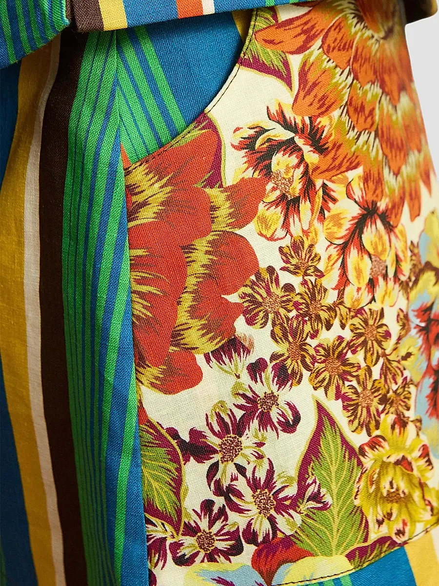 ALÉMAIS Women's Charlie Graphic Linen Miniskirt | Thumbnail 6