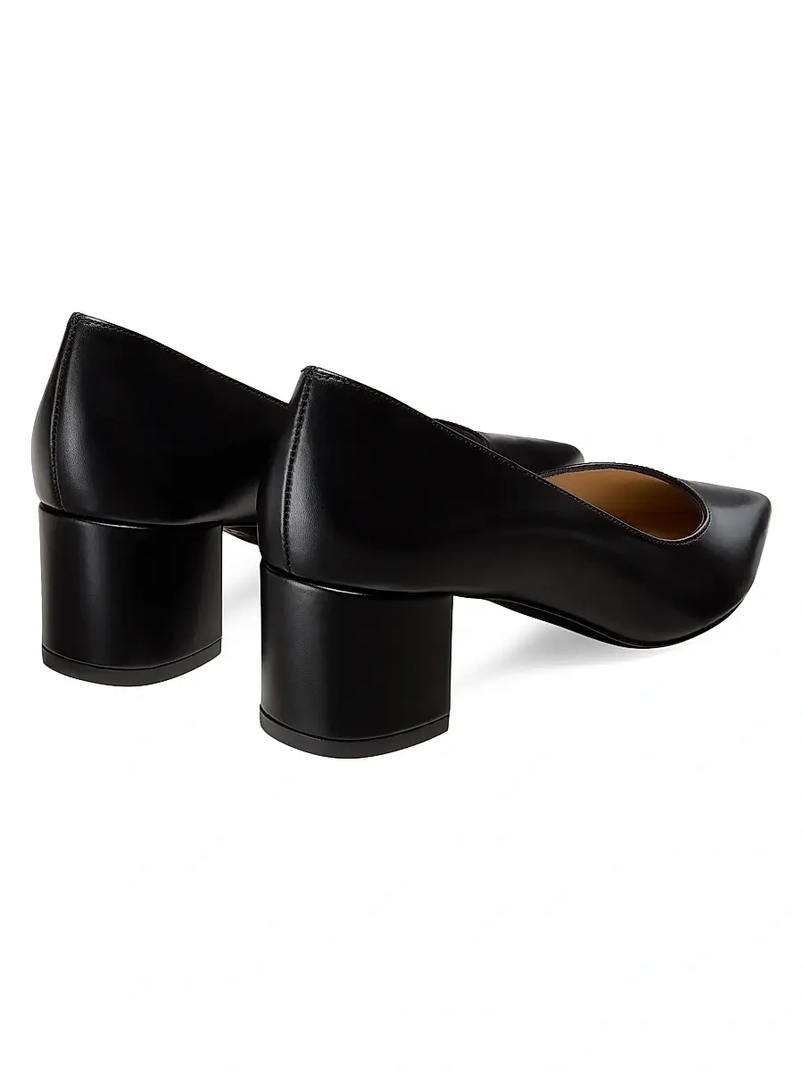 Stuart Weitzman Women's Power 50MM Leather Block-Heel Pumps | Thumbnail 3 Stuart Weitzman Women's Power 50MM Leather Block-Heel Pumps | Thumbnail 3