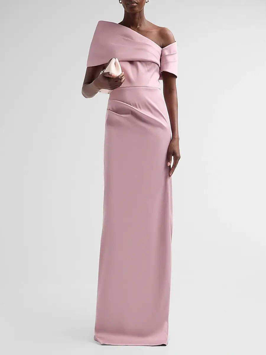 Teri Jon by Rickie Freeman Women's Asymmetrical Stretch Mikado Off-The-Shoulder Gown | Thumbnail 2 Teri Jon by Rickie Freeman Women's Asymmetrical Stretch Mikado Off-The-Shoulder Gown | Thumbnail 2
