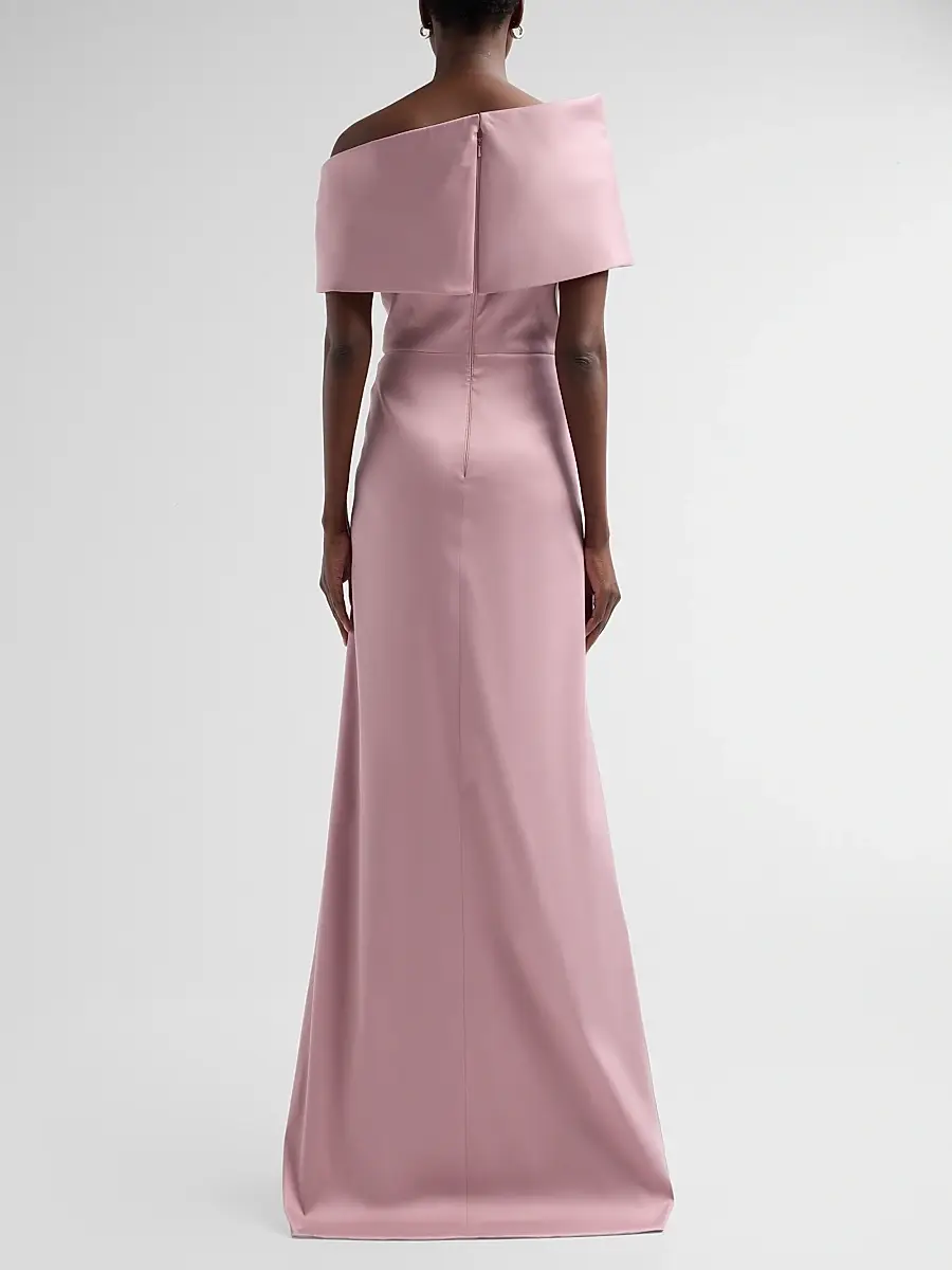 Teri Jon by Rickie Freeman Women's Asymmetrical Stretch Mikado Off-The-Shoulder Gown | Thumbnail 3 Teri Jon by Rickie Freeman Women's Asymmetrical Stretch Mikado Off-The-Shoulder Gown | Thumbnail 3