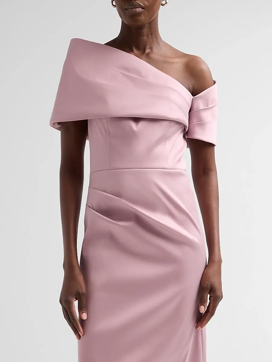 Teri Jon by Rickie Freeman Women's Asymmetrical Stretch Mikado Off-The-Shoulder Gown | Thumbnail 5 Teri Jon by Rickie Freeman Women's Asymmetrical Stretch Mikado Off-The-Shoulder Gown | Thumbnail 5