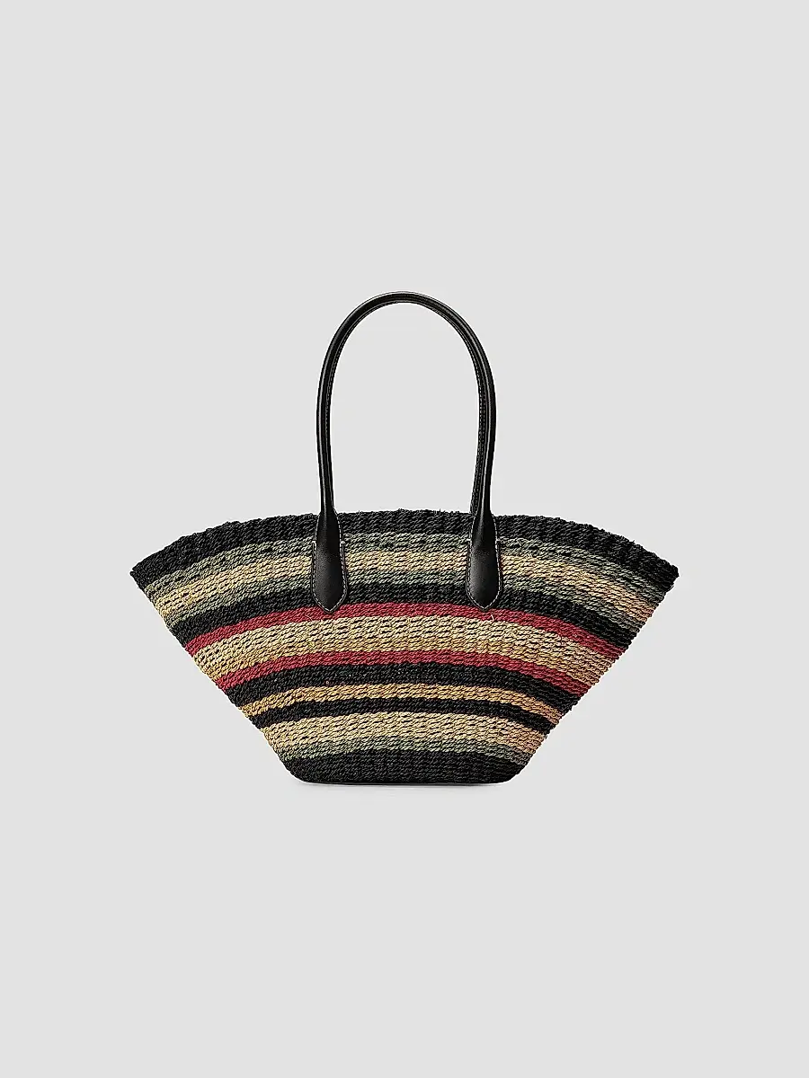 Polo Ralph Lauren Women's Bellport Striped Raffia Tote Bag | Thumbnail 6 Polo Ralph Lauren Women's Bellport Striped Raffia Tote Bag | Thumbnail 6