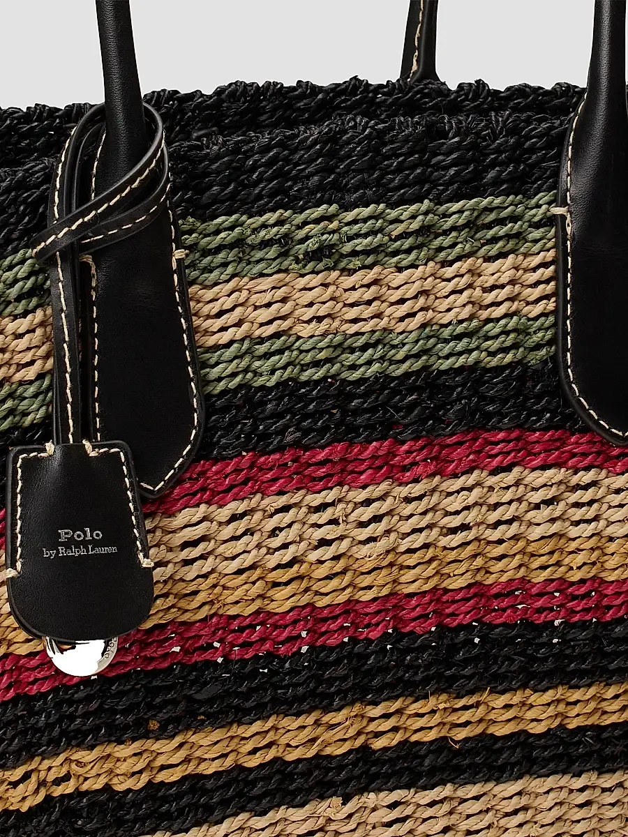 Polo Ralph Lauren Women's Bellport Striped Raffia Tote Bag | Thumbnail 8 Polo Ralph Lauren Women's Bellport Striped Raffia Tote Bag | Thumbnail 8
