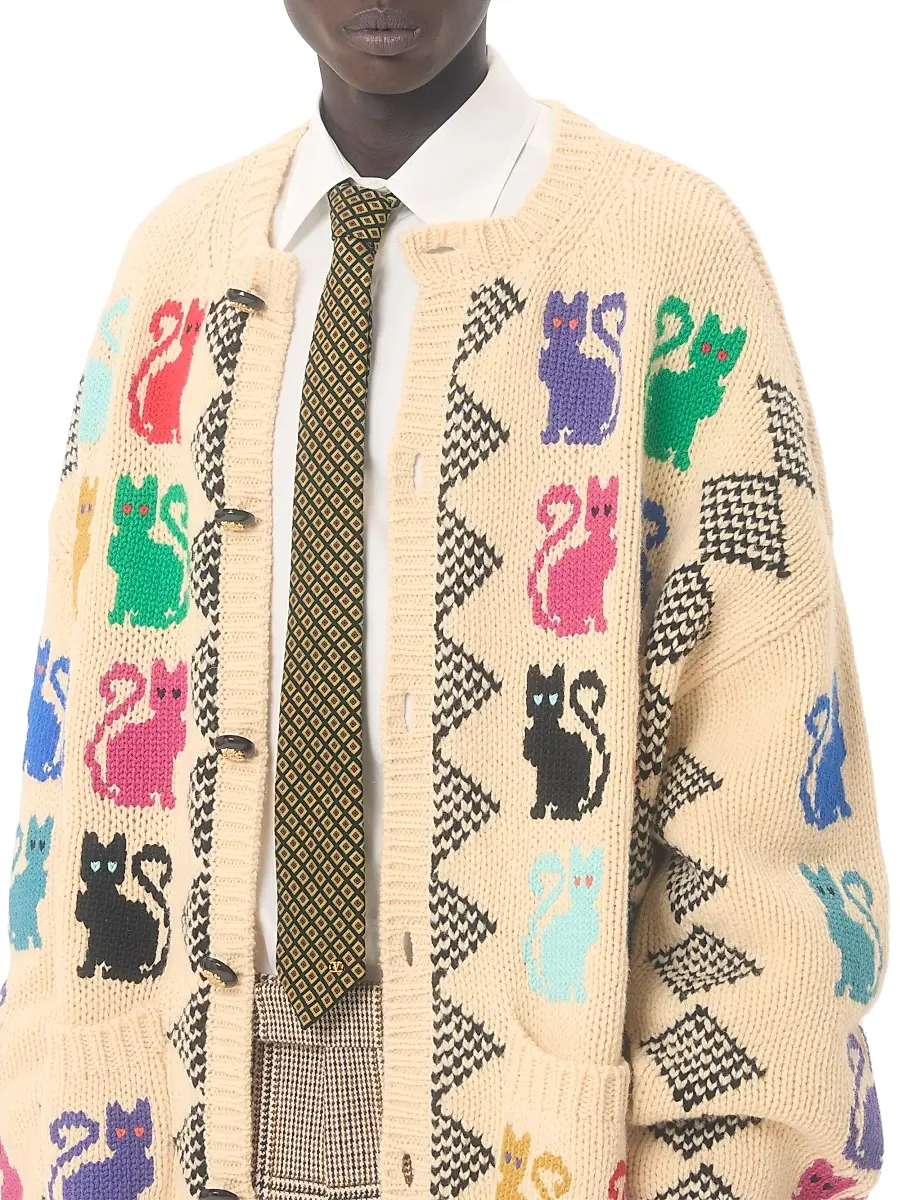 Valentino Men's Valentie Jacquard Cotton Tie with Chamber Pattern and Vlogo Signature Detail | Thumbnail 2