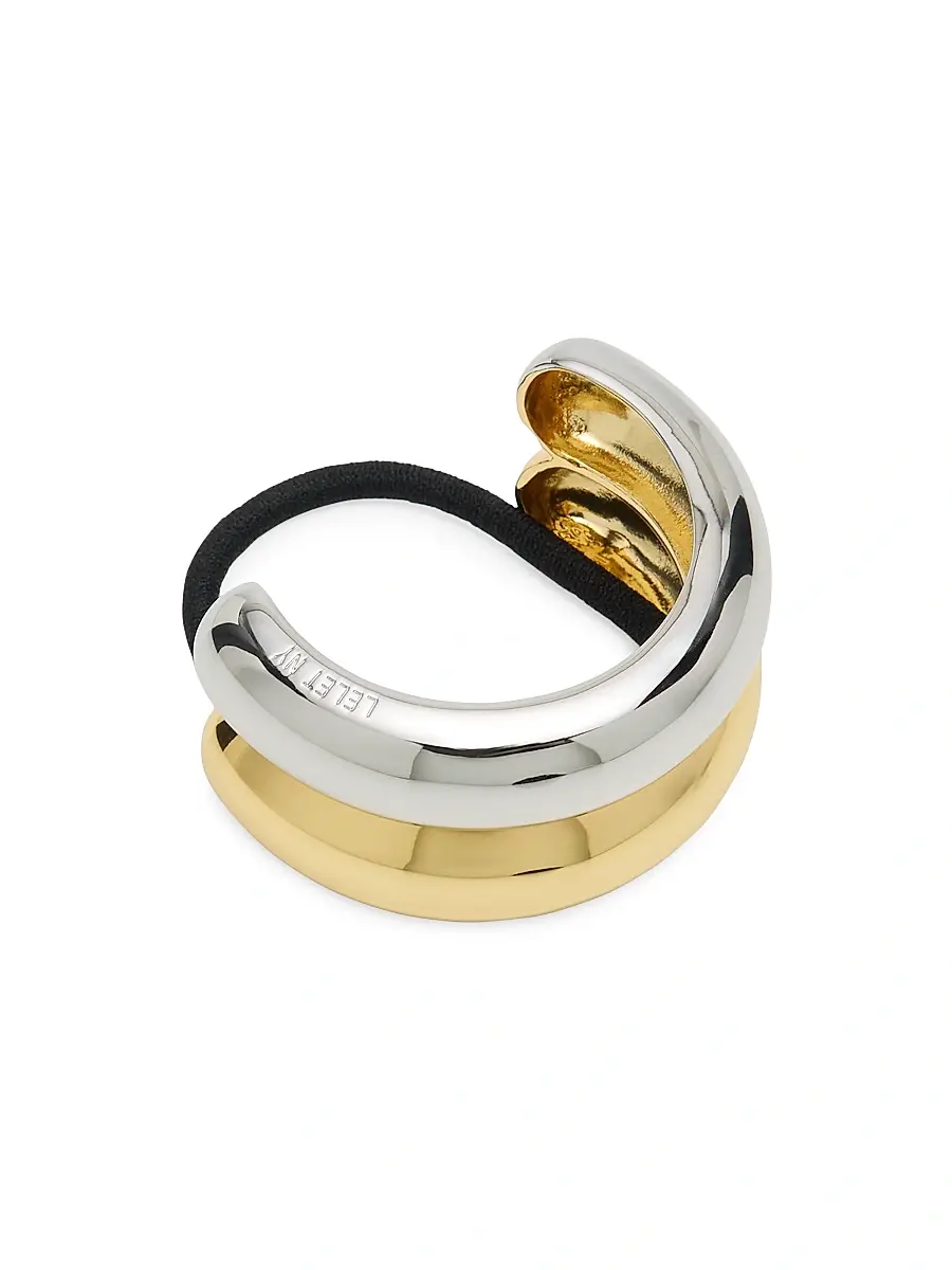 LELET NY Women's Glossy Two-Tone Double Arch Cuff Hair Tie