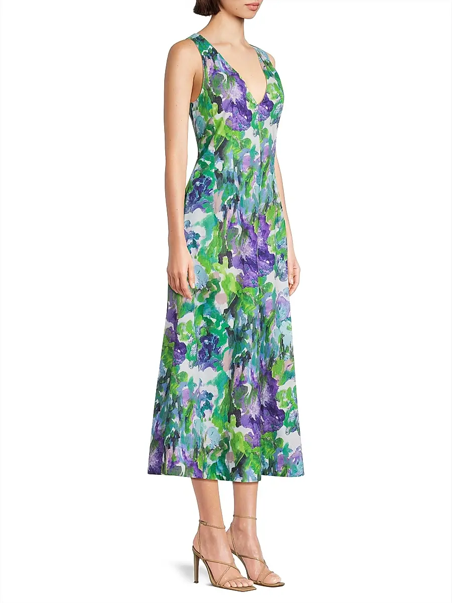 Natori Women's Ayame Floral Watercolor-Print Maxi Dress | Thumbnail 4 Natori Women's Ayame Floral Watercolor-Print Maxi Dress | Thumbnail 4