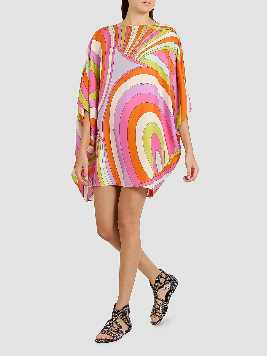 PUCCI Women's L'Alba Abtsract-Print Silk Caftan | Thumbnail 2
