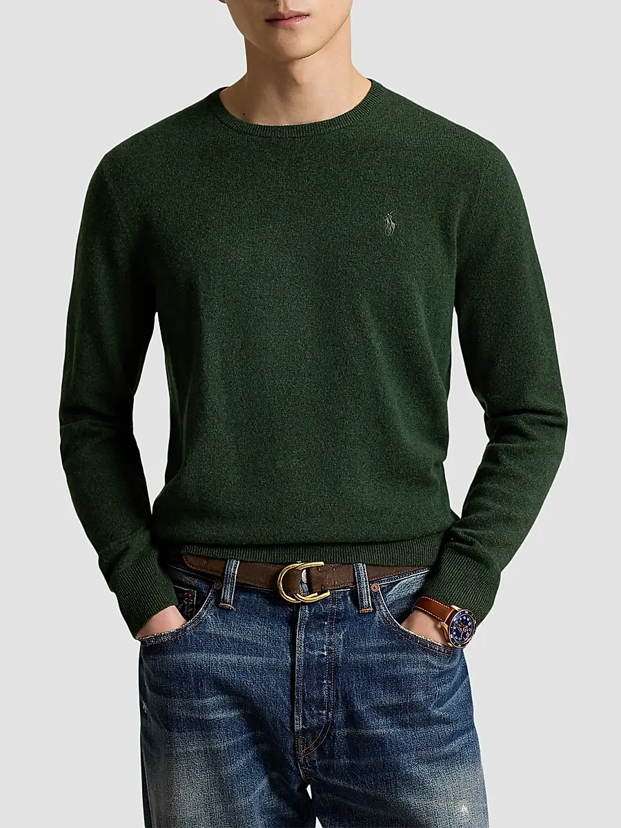 Polo Ralph Lauren Men's Logo-Embroidered Wool Sweater | Thumbnail 4 Polo Ralph Lauren Men's Logo-Embroidered Wool Sweater | Thumbnail 4
