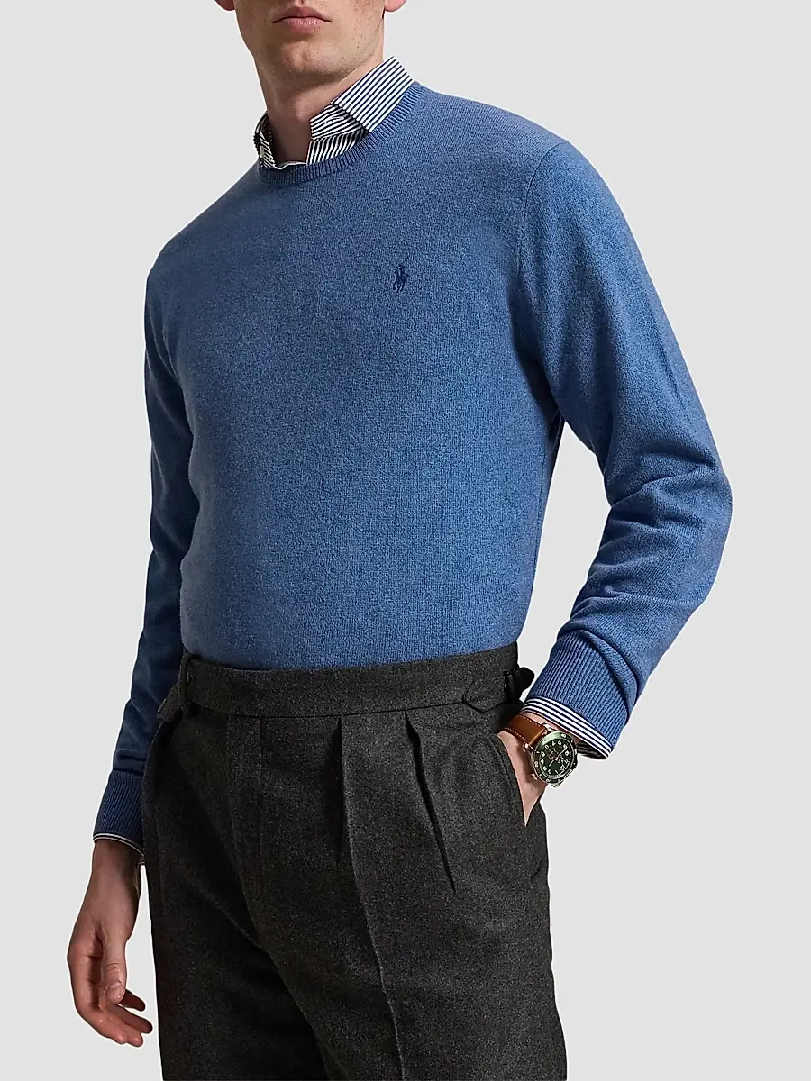Polo Ralph Lauren Men's Logo-Embroidered Wool Sweater | Thumbnail 4 Polo Ralph Lauren Men's Logo-Embroidered Wool Sweater | Thumbnail 4