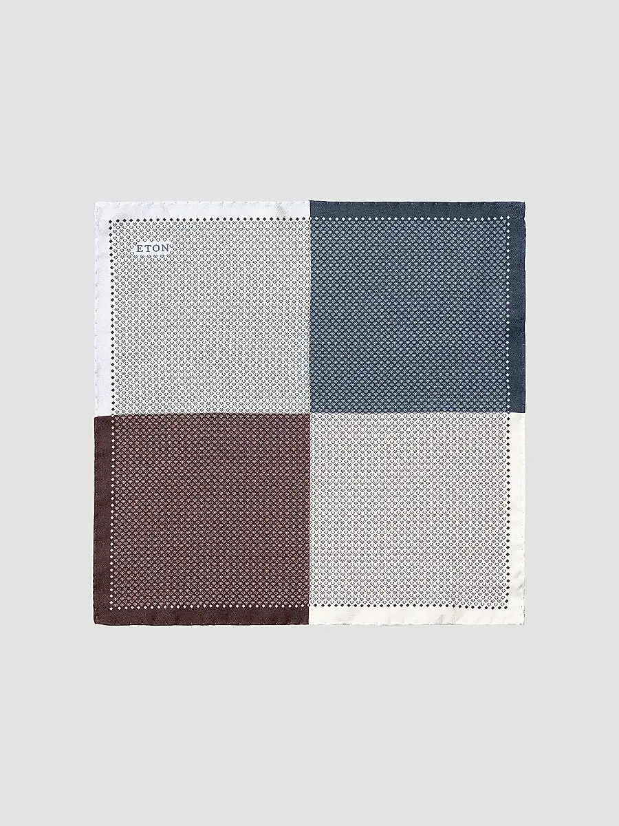 Eton Men's Four-Sided Micro-Print Silk Pocket Square | Thumbnail 2 Eton Men's Four-Sided Micro-Print Silk Pocket Square | Thumbnail 2