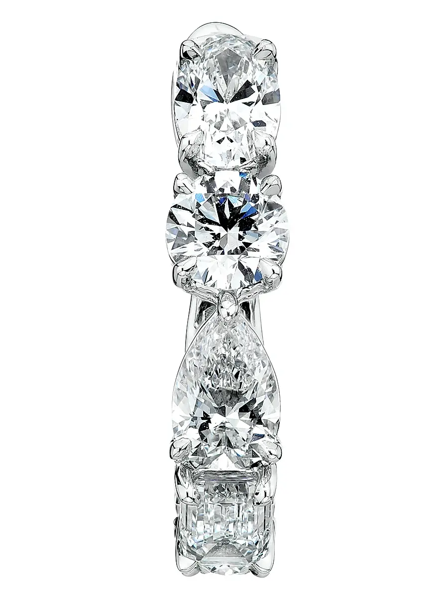 Diamonds at Saks Fifth Avenue Women's 18K White Gold & 3.47 TCW Diamond Huggies | Thumbnail 4 Diamonds at Saks Fifth Avenue Women's 18K White Gold & 3.47 TCW Diamond Huggies | Thumbnail 4