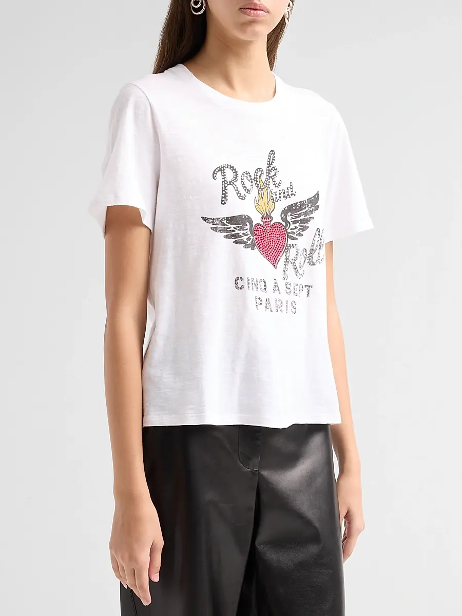 Cinq à Sept Women's Graphic Cotton T-Shirt | Thumbnail 4 Cinq à Sept Women's Graphic Cotton T-Shirt | Thumbnail 4