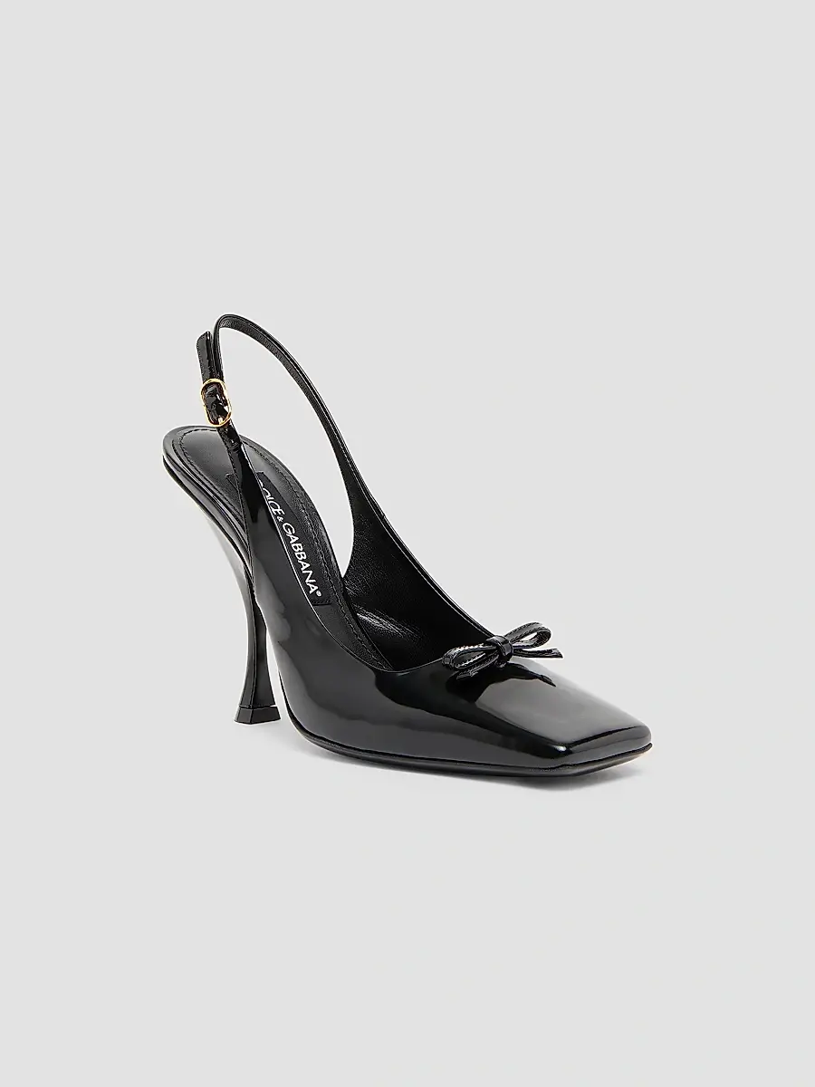 Dolce & Gabbana Women's 105MM Patent Leather Slingback Pumps | Thumbnail 3 Dolce & Gabbana Women's 105MM Patent Leather Slingback Pumps | Thumbnail 3
