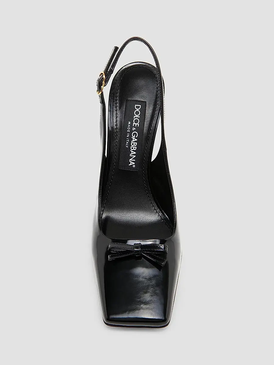 Dolce & Gabbana Women's 105MM Patent Leather Slingback Pumps | Thumbnail 5 Dolce & Gabbana Women's 105MM Patent Leather Slingback Pumps | Thumbnail 5