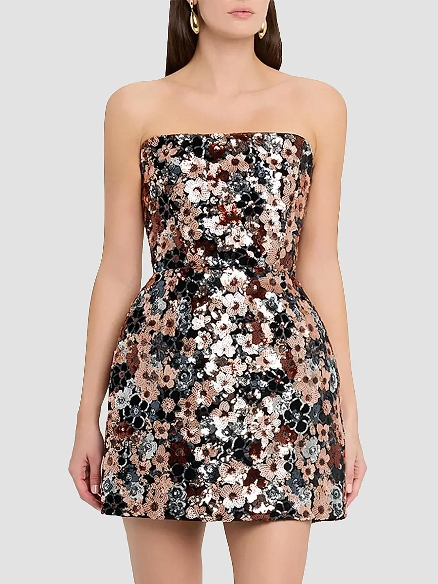 Bronx and Banco Women's Maraya Strapless Floral Sequin Minidress | Thumbnail 3 Bronx and Banco Women's Maraya Strapless Floral Sequin Minidress | Thumbnail 3