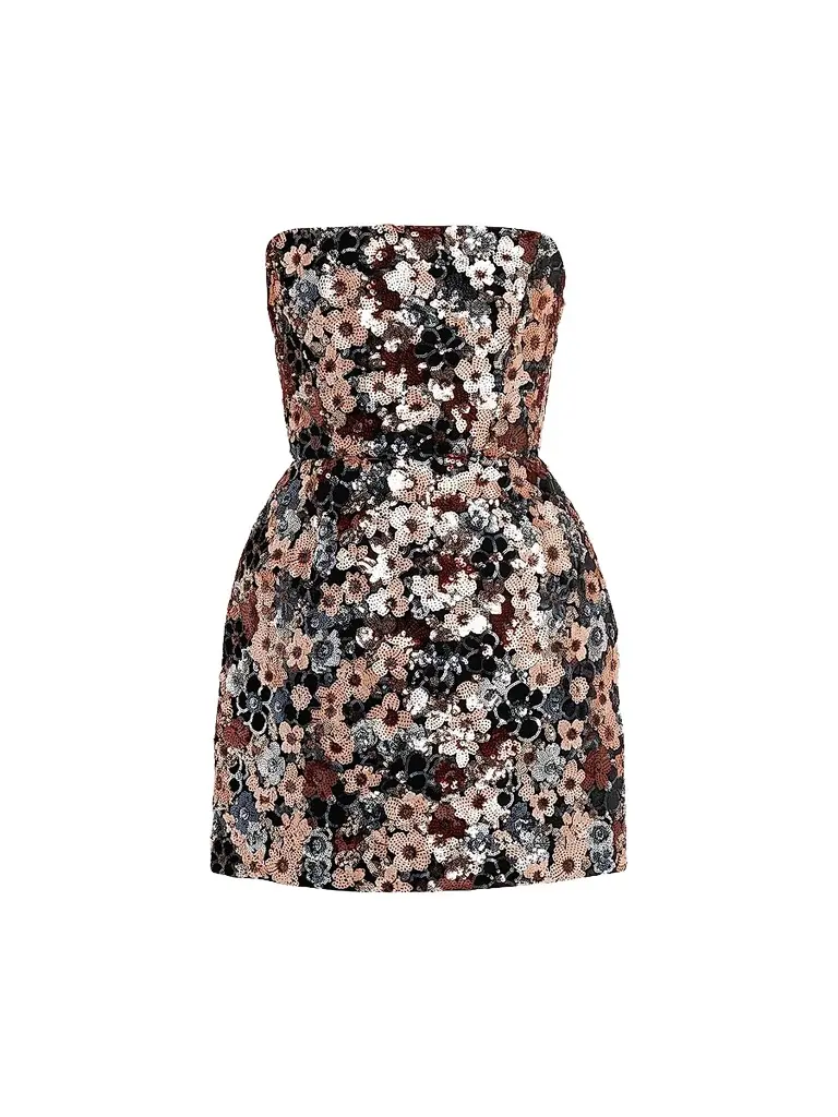 Bronx and Banco Women's Maraya Strapless Floral Sequin Minidress