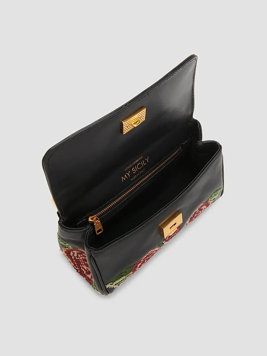 Dolce & Gabbana Women's Sicily Floral Embroidered Top Handle Bag | Thumbnail 4 Dolce & Gabbana Women's Sicily Floral Embroidered Top Handle Bag | Thumbnail 4