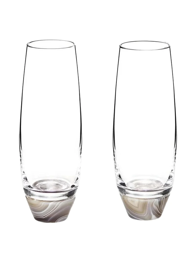 Anna New York Elevo Smoke 2-Piece Champagne Glass Set