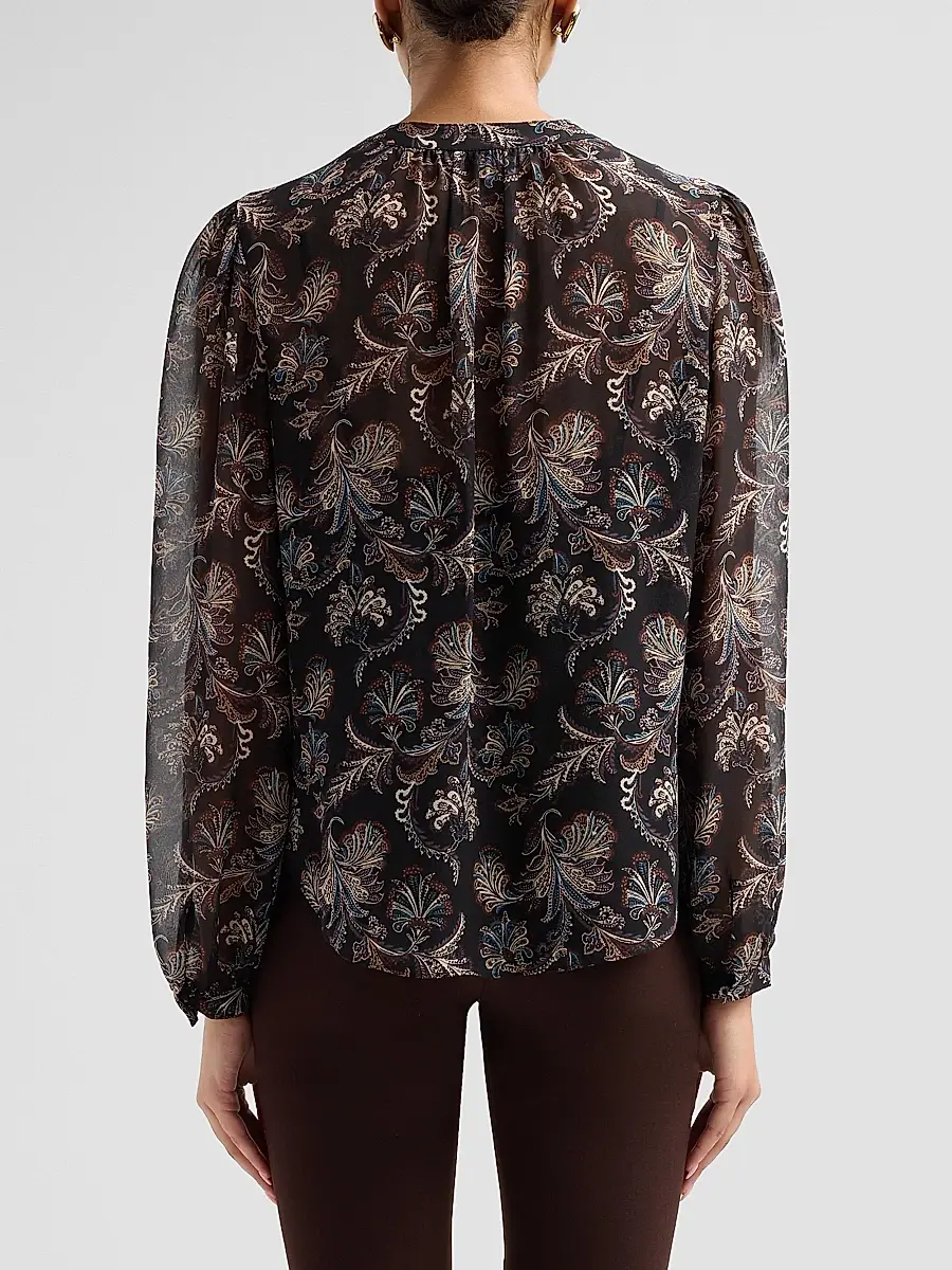 Veronica Beard Women's Ashlynn Paisley Silk Blouse | Thumbnail 3 Veronica Beard Women's Ashlynn Paisley Silk Blouse | Thumbnail 3