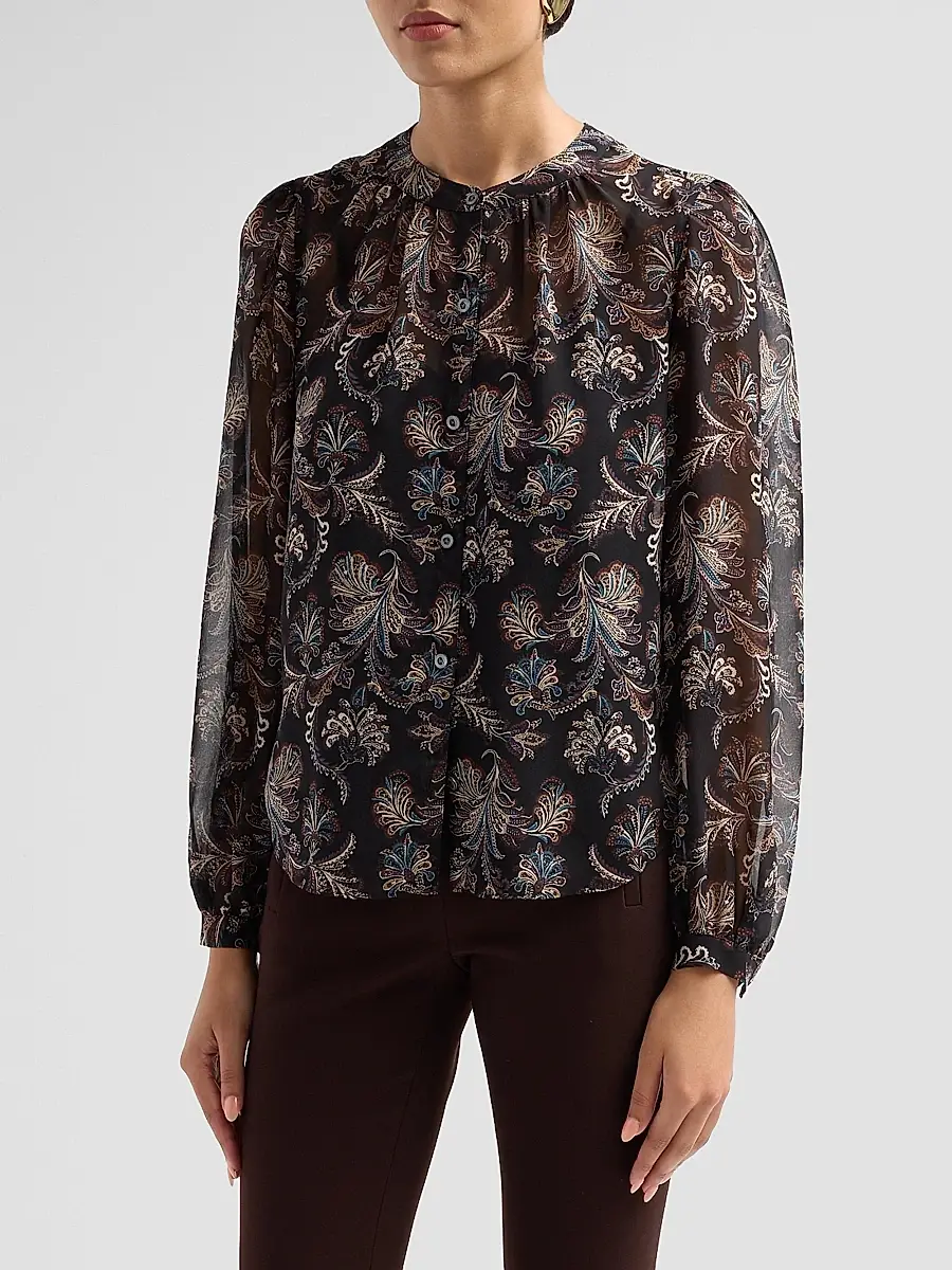 Veronica Beard Women's Ashlynn Paisley Silk Blouse | Thumbnail 4 Veronica Beard Women's Ashlynn Paisley Silk Blouse | Thumbnail 4