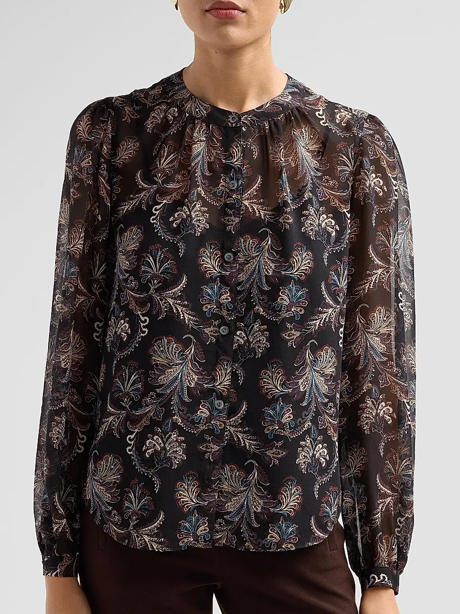 Veronica Beard Women's Ashlynn Paisley Silk Blouse | Thumbnail 5 Veronica Beard Women's Ashlynn Paisley Silk Blouse | Thumbnail 5