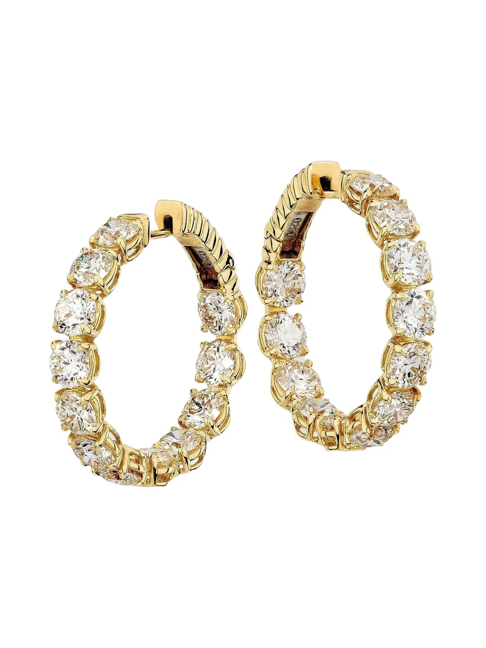 Diamonds at Saks Fifth Avenue Women's 18K Yellow Gold & 7.37 TCW Diamond Hoop Earrings