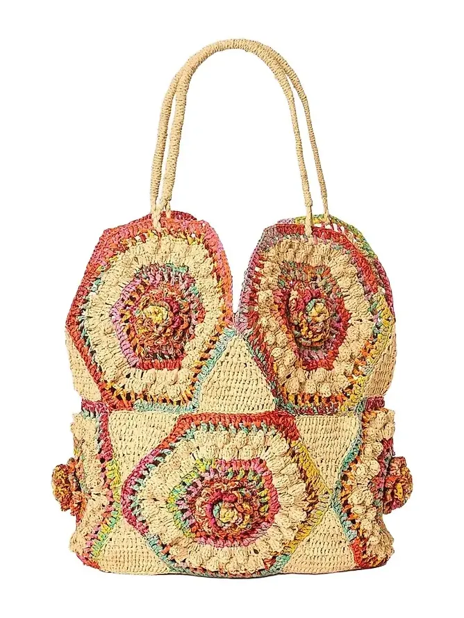 Women's Hazel Floral Woven Raffia Tote Bag Women's Hazel Floral Woven Raffia Tote Bag