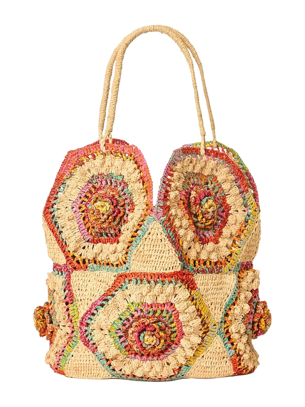 Women's Hazel Floral Woven Raffia Tote Bag Women's Hazel Floral Woven Raffia Tote Bag