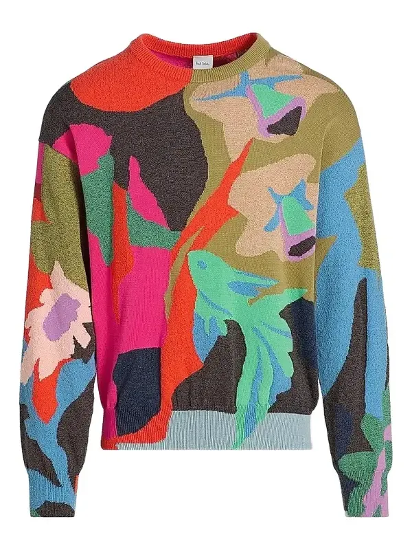 Men's Fish Cotton-Nylon Crewneck Sweater Men's Fish Cotton-Nylon Crewneck Sweater