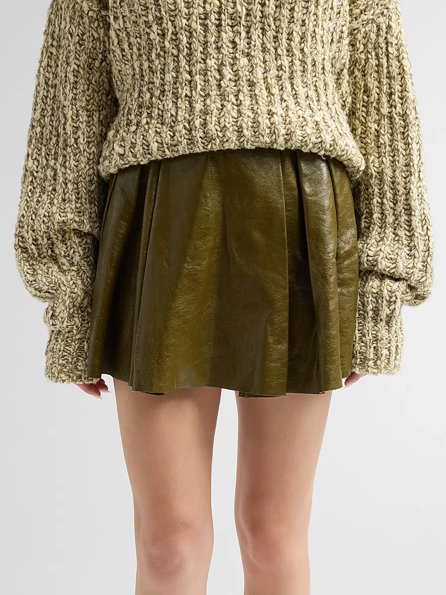 Ulla Johnson Women's Sophie Crinkled Leather A-Line Mini Skirt | Thumbnail 5 Ulla Johnson Women's Sophie Crinkled Leather A-Line Mini Skirt | Thumbnail 5