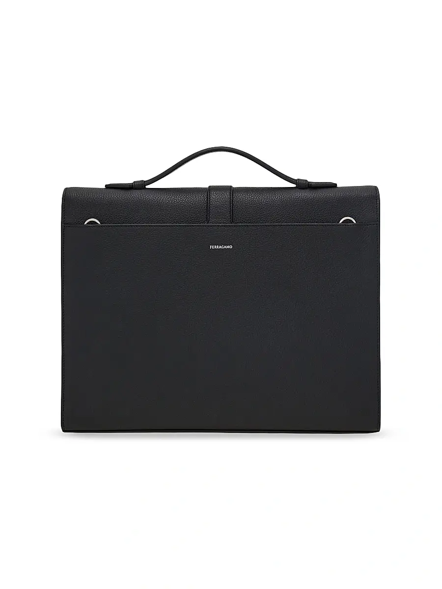 Ferragamo Men's Hug Leather Briefcase | Thumbnail 6 Ferragamo Men's Hug Leather Briefcase | Thumbnail 6